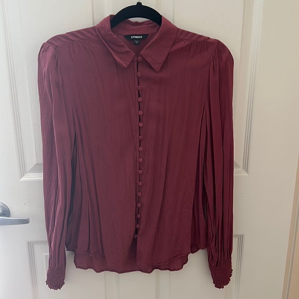 Long Sleeve Button Up Express Blouse